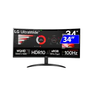 Monitor LG ULtraWide 34" WQHD Curvo VA 34WR50QK-B.AWZM